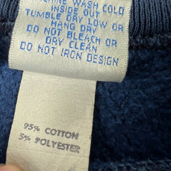 VTG 90s Notre Dame Fightin Irish Sweatshirt Extra Large Blue Thrashed Crewneck - Picture 10 of 16